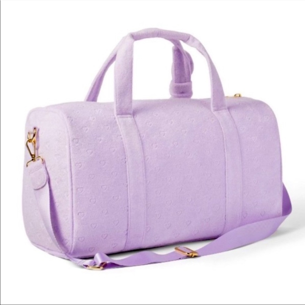 Stoney Clover Lane x Target Light Terry Cloth Embossed Mini Hearts Duffle Bag